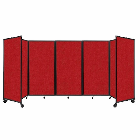 Versare Room Divider 360 Folding Portable Partition 14' x 6' Red Fabric 1172527